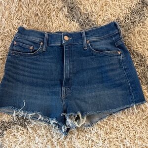 MOTHER Dark Blue Jean Shorts